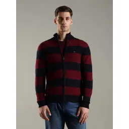 Tommy Hilfiger Navy Cotton Regular Fit Striped Jacket-picture-36