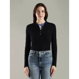 Tommy Hilfiger Navy Cotton Slim Fit Polo T-Shirt-picture-19