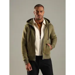 Tommy Hilfiger Olive Cotton Regular Fit Hooded Sweatshirt-picture-22