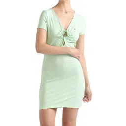Tommy Hilfiger Opal Green Self Curves Dresses-picture-48