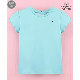 Tommy Hilfiger Organic Cotton Short Sleeves Slim Fit T-Shirt  Solid- Blue-picture-12