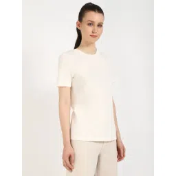 TOMMY HILFIGER Outline Flag Anglaise & Ivory Petal Regular Fit Cotton Solid T-Shirt-image-13