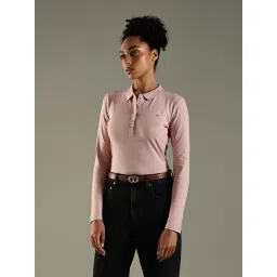 Tommy Hilfiger Pink Cotton Slim Fit Polo T-Shirt image 3