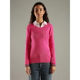 TOMMY HILFIGER Pink Passion Slim Fit Cotton Round Neck Sweater-picture-37