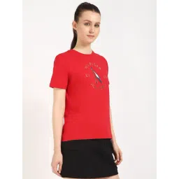 TOMMY HILFIGER Primary Red Solid Slim Fit Cotton T-Shirt-picture-34