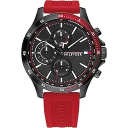 tommy hilfiger Quartz Multifunction Black Dial Silicone Strap Watch for Men-NETH1791722-picture-31