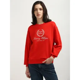 TOMMY HILFIGER Red Cotton Graphic Print Sweatshirt-picture-21