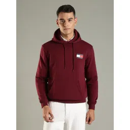 Tommy Hilfiger Red Cotton Regular Fit Hooded Sweatshirt-picture-48