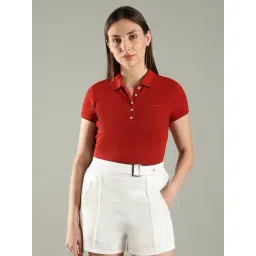 Tommy Hilfiger Red Cotton Slim Fit Polo T-Shirt-picture-15