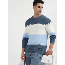 Tommy Hilfiger Round Neck Long Sleeves Colourblocked Cotton Pullover-picture-15