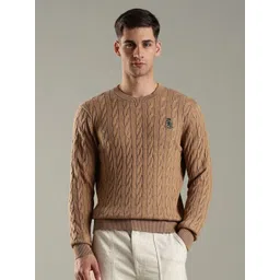 Tommy Hilfiger Self Design Cable Knit Round Neck Cotton Pullover Sweater-picture-18