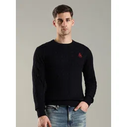 Tommy Hilfiger Self-Design Embroidered Regular Fit Organic Cotton Sweater-picture-42