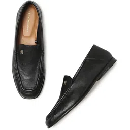 tommy hilfiger Solid Black Leather Loafers Loafers For Women-picture-26