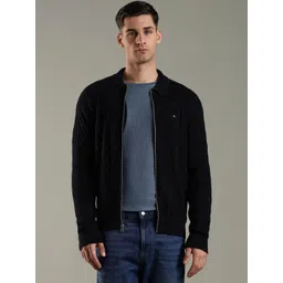 Tommy Hilfiger Spread Collar Pure Cotton Open Front Jacket-picture-23