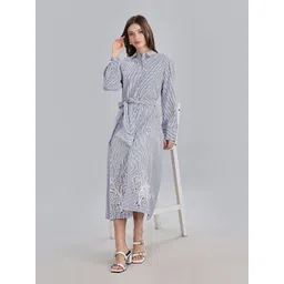 Tommy Hilfiger Striped Shirt Midi Dress-picture-35