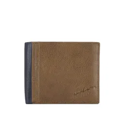 Tommy Hilfiger Tan & Navy Paneled Bi-Fold Wallet for Men-picture-36