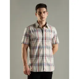 Tommy Hilfiger U.S Collection Beige Cotton Regular Fit Check Casual Shirt-picture-43