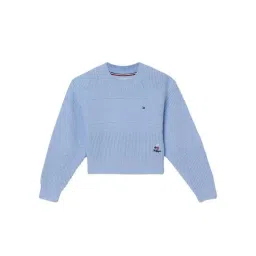 TOMMY HILFIGER Vessel Blue Solid Relaxed Fit Pullover-picture-13