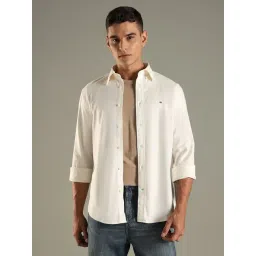 Tommy Hilfiger White Cotton Regular Fit Shirt-picture-17