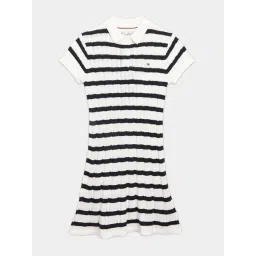 Tommy Hilfiger White Cotton Regular Fit Striped Dress-picture-46