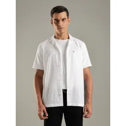 Tommy Hilfiger White Cotton Regular Fit Striped Shirt-picture-34
