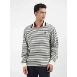Tommy Hilfiger White Cotton Regular Fit Striped Sweatshirt-picture-46