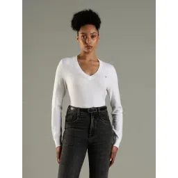 Tommy Hilfiger White Cotton Regular Fit Sweater-picture-34