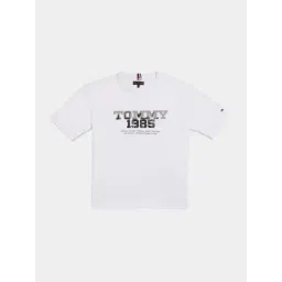 Tommy Hilfiger White Cotton Relaxed Fit Printed T-Shirt-picture-37