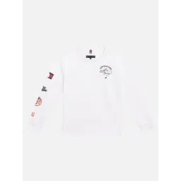 Tommy Hilfiger White Cotton Relaxed Fit Printed T-Shirt-picture-26