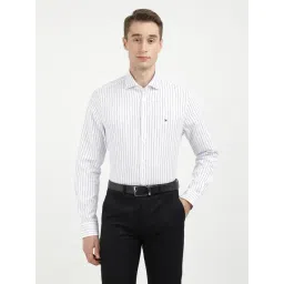 Tommy Hilfiger White Cotton Slim Fit Striped Shirt-picture-36