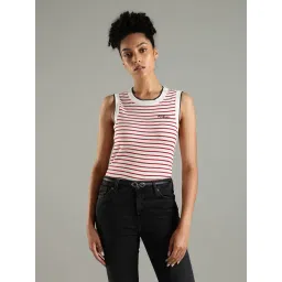 Tommy Hilfiger White Cotton Slim Fit Striped Sweater-picture-37