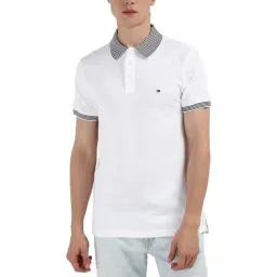 Tommy Hilfiger White Cotton Striped Men Regular Fit Polo T-Shirt-picture-34