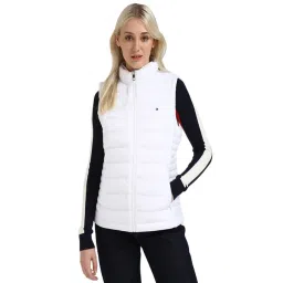 TOMMY HILFIGER White Polyamide Solid Sleeveless Jacket-picture-41