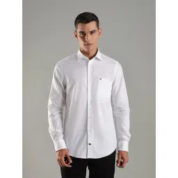 TOMMY HILFIGER White Self-Design Regular Fit Cotton Shirt-picture-47
