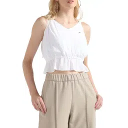 Tommy Hilfiger White Solid Regular Fit Top-picture-32