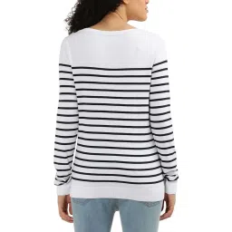 Tommy Hilfiger White Stripes Regular Fit Sweater image 2