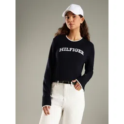 Tommy Hilfiger Women Brand Logo Embroidered Pullover Sweaters-picture-31