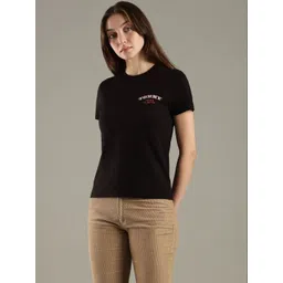 Tommy Hilfiger Women Brand Logo Printed T-shirt-picture-37