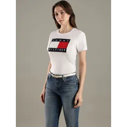 Tommy Hilfiger Women Brand Logo Printed T-shirt-picture-34
