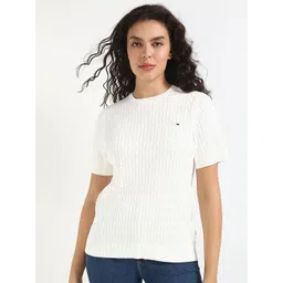 Tommy Hilfiger Women Cable Knit Cotton Pullover-picture-30