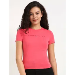 Tommy Hilfiger Women Pockets Slim Fit T-shirt-image-23