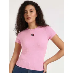 Tommy Hilfiger Women Pockets Slim Fit T-shirt-image-46