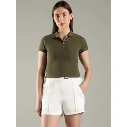 Tommy Hilfiger Women Polo Collar Slim Fit T-shirt-picture-31