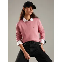 Tommy Hilfiger Women Regular Fit Round Neck Cotton Pullover-picture-12