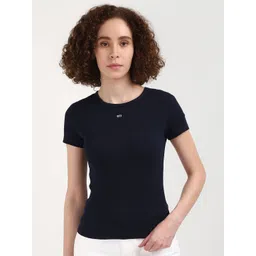 Tommy Hilfiger Women Solid Round Neck T-shirt-picture-35
