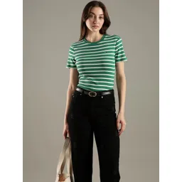 Tommy Hilfiger Women Striped Slim Fit T-shirt-picture-24