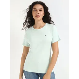 Tommy Hilfiger Women W S/S CREW NEW FAVE CORE Solid Round Neck Cotton T-shirt-picture-12