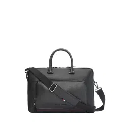 TOMMY HILFIGER Yorkshire Black Leather Laptop Messenger Bag image 4