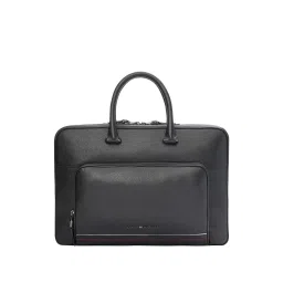 TOMMY HILFIGER Yorkshire Black Leather Laptop Messenger Bag image 1