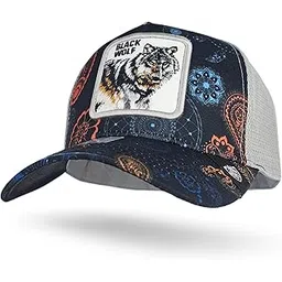 tomorrow fashion Tomorrow Wolf Pack Trucker Cap for Men – Unique Animal-Themed Snapback Hat with Wolf Print Patch | Adjustable Snapback Hat | Printed Baseball Hat-picture-13
